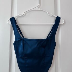 Elegant Blue Satin top